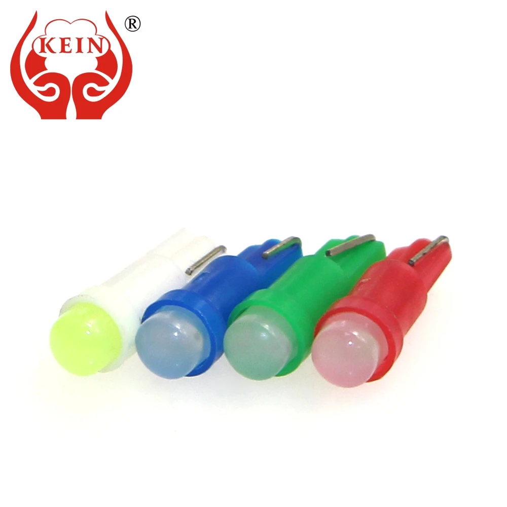 

KEIN 10pcs led t5 Bulb W3W COB car Lights Instrument Dash Light indicator Instrument panel lamp T5 LED auto white red blue green