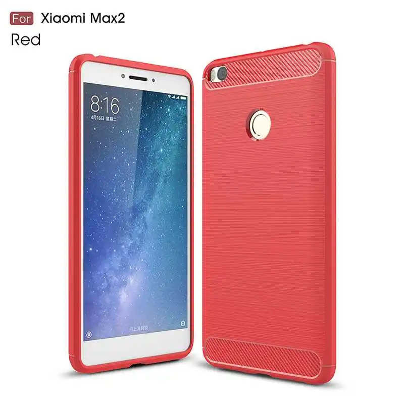 Mokoe mi модный Ударопрочный Мягкий силиконовый для Xiaomi mi Max 2 Чехол 6,4" для Xiaomi mi Max 2 Max2, чехол для телефона - Цвет: Red