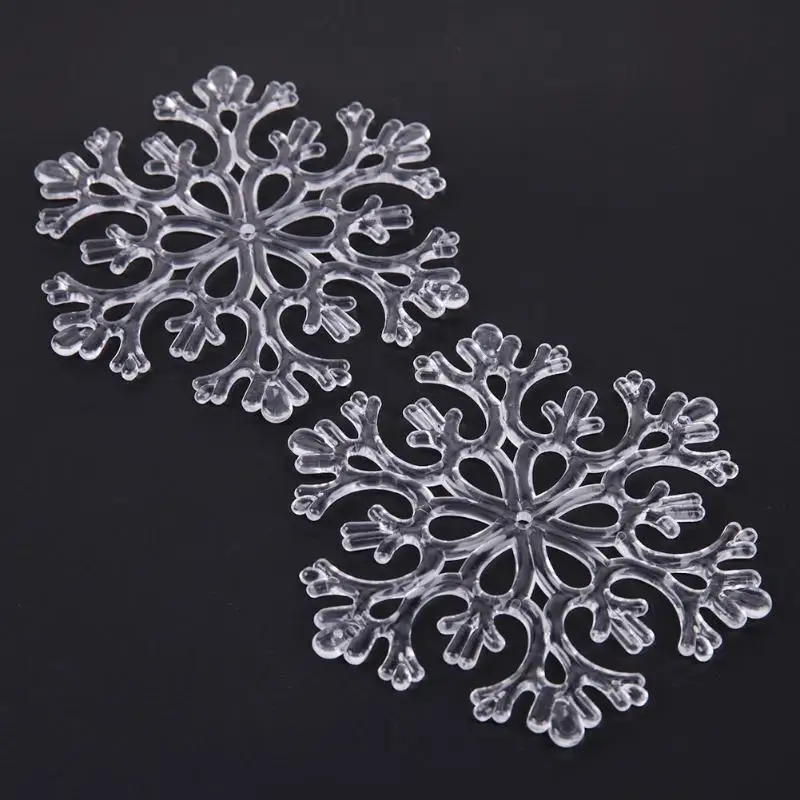 

6pcs/set Transparent Silver Snowflake Christmas Tree Pendant Home Xmas Festival Decorative Ornament Children Chirstmas Gift