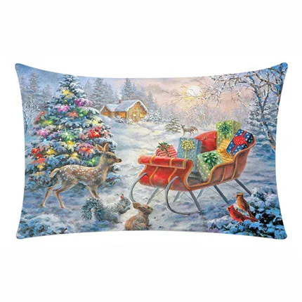 Украшение веселая Рождественская Подушка Чехлы хлопково-льняные, для дивана наволочка домашний Декор рождественские украшения для дома год