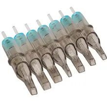 New 10pcs 0.35MM Disposable Tattoo Cartridge Needles Semi Permanent Makeup Eyebrow Lips Tattoo Microblading Pen Supplies RM Blue