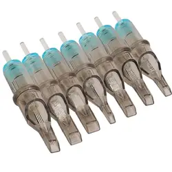 New 10pcs 0.35MM Disposable Tattoo Cartridge Needles Semi Permanent Makeup Eyebrow Lips Tattoo Microblading Pen Supplies RM Blue