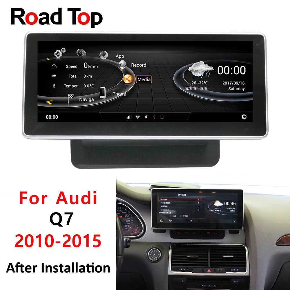

10.25" Android 6 Car Bluetooth Radio GPS Navigation player Vehicle WiFi Head Unit Display Screen Monitor for Audi Q7 2006-2015