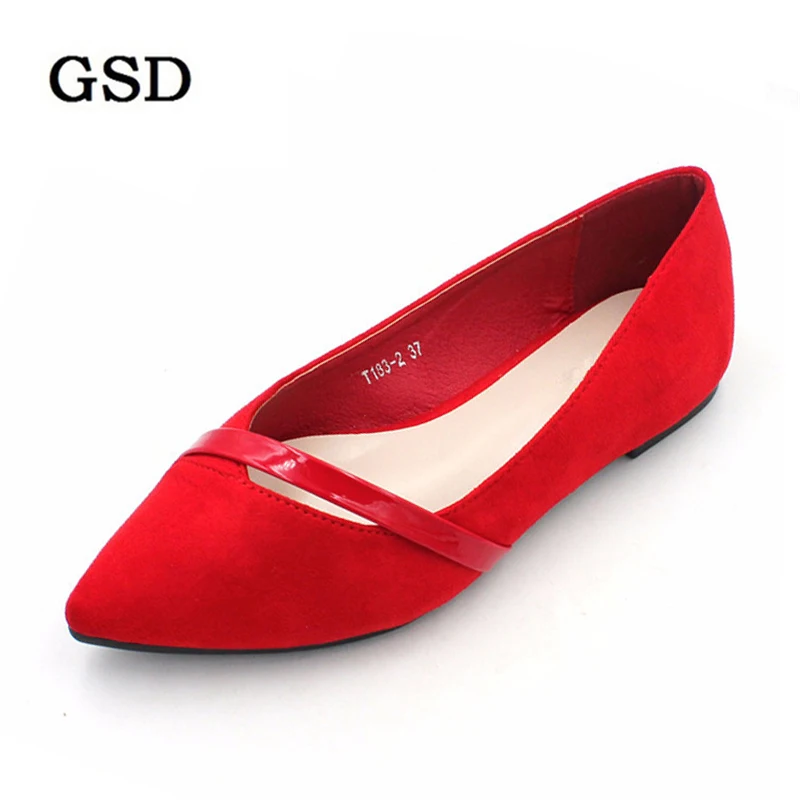 

New Women Suede Flats Fashion High Quality Basic Mixed Colors Pointy Toe Ballet Flats Shallow Slip On Boat Shoes woman zapatos
