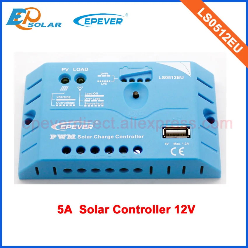 

EPEVER EP series PWM system solar controller LS0512EU with USB output port charging 5A 12V solar panels system
