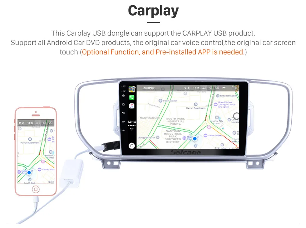 Perfect Seicane Android 8.1 9" Car Radio For KIA KX5 Sportage 2016 2017 2018 2Din Stereo GPS Navigation Multimedia Player Head Unit WIFI 9