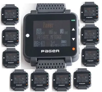 

High quality 09W alpha pager, mutli language text message wrist pager,10 watch paging system receiver, restaurant wireless call