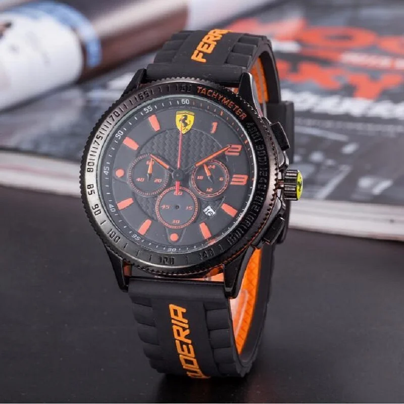 

SCUDERIA FERRARI Sport Quartz Watch Luminous for Men Fashion Outdoor Watches Multifunction Calendar Clock 12 Colors 836599723