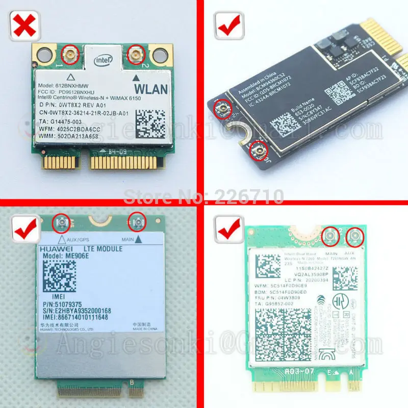 Модуль кабеля IPEX MHF4 для NGFF WLAN Card 7260 3160 8260 BCM94360CSAX BCM94360CS2 BCM94360CS2AX BCM94360HMB 2 4/Wi Fi