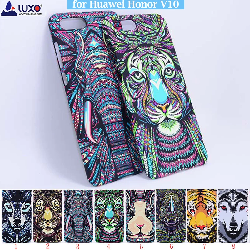 

LUXO Original Forest king animal head faces hard pc printing phone cover case for Huawei Honor V10 Huawei view 10 case cover