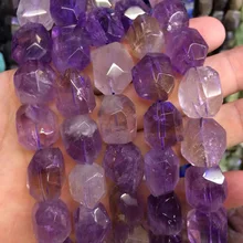 Овальные граненые Природный Аметрин бусы с натуральными драгоценными камнями DIY свободные бусины для изготовления ювелирных изделий strand 1" оптом