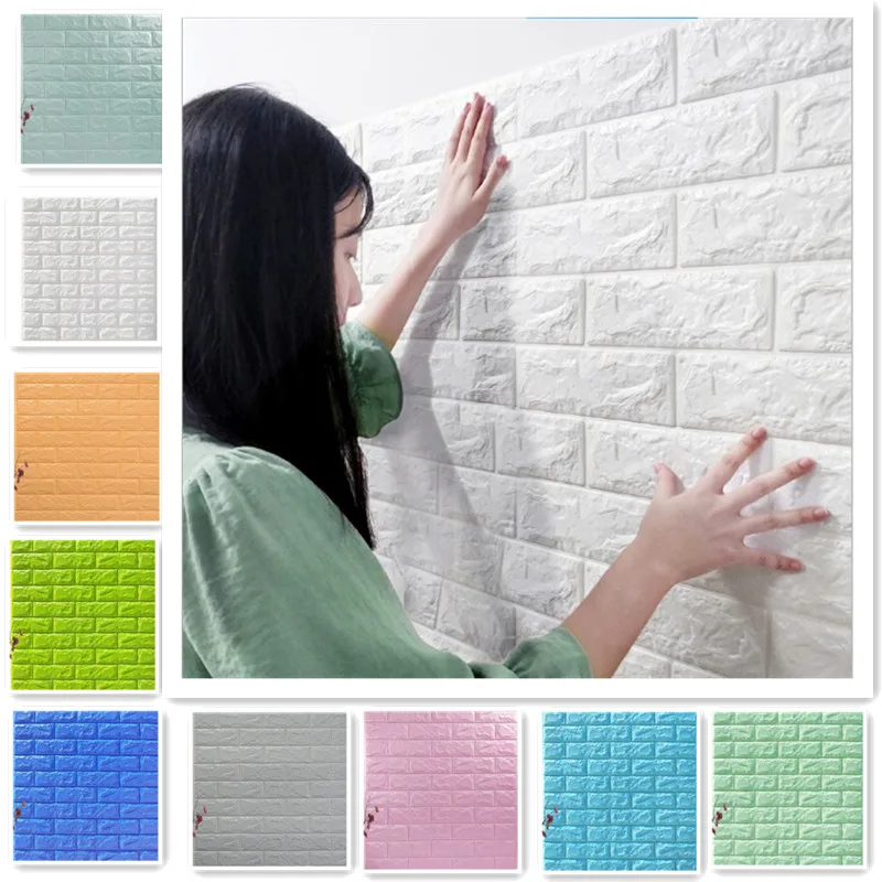 

70*77cm 3D Wall Sticker XPE Self Adhesive Wallpaper DIY Brick Living RoomTV Kids Safty BedroomWarm Home waterproof Wall Sticker