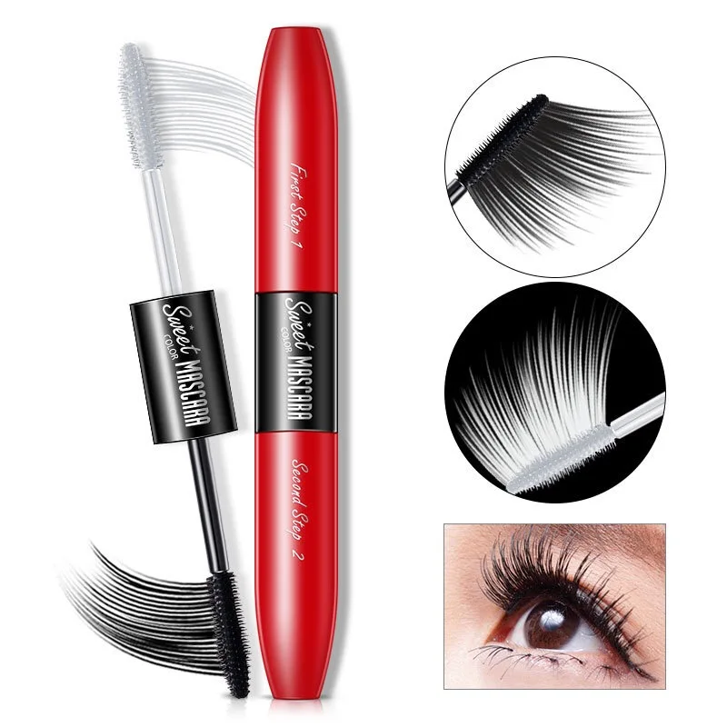 Curly Double Head Mascara With Deep And Dense And Long Length Makeup