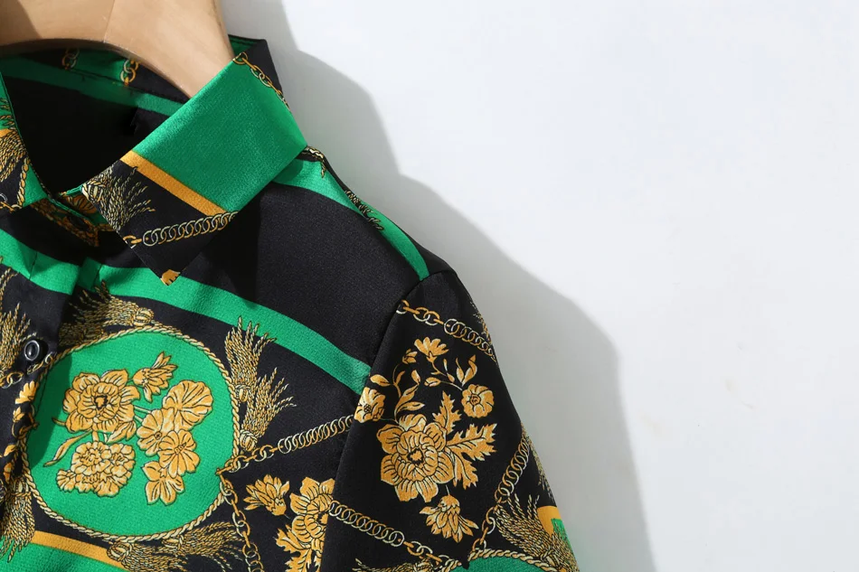 H Han queen, Новое поступление, модная женская блузка с длинным рукавом, с принтом, Женский Топ, блузки, облегающие, для офиса, женские блузы