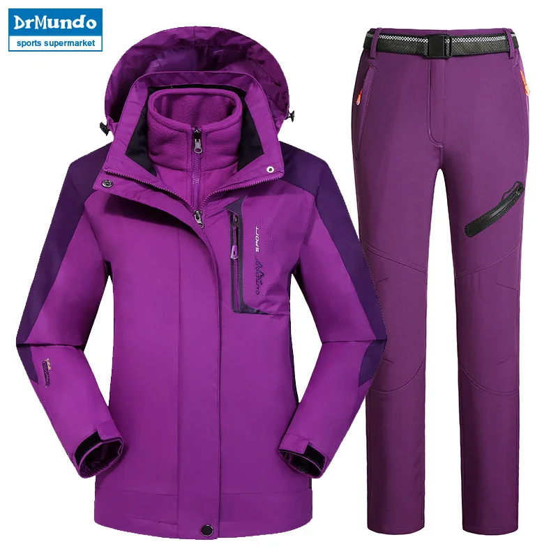 

Outdoor Moutain Women Waterproof Skiing Ski-wear jacket Suits Snowboard jacket Ski suit Large Size Snow jackets Plus Size