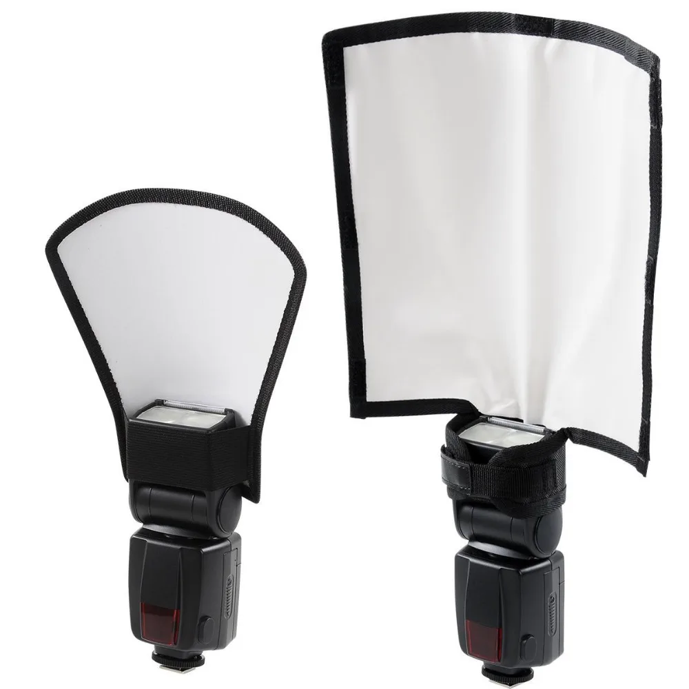 

Flexible Two Side Double Flash Diffuser Reflector Silver/White For Camera Flash