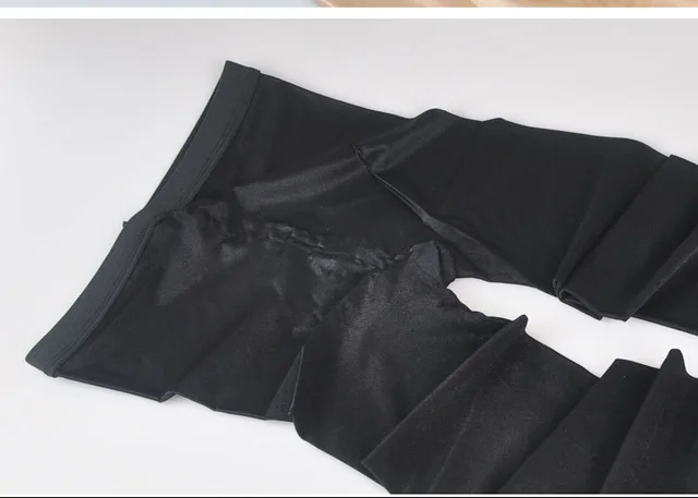 70D Women's Sheer Sexy Shiny Glossy Oil Pantyhose Tights thick good quality One Line Crotch oil Stockings black