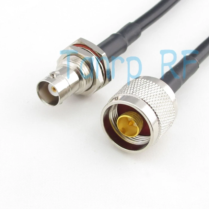 

Freeshipping! RG58 cable N male plug to BNC female jack nut bulkhead RF Pigtail coaxial jumper cable 20inch 50CM Wholesale