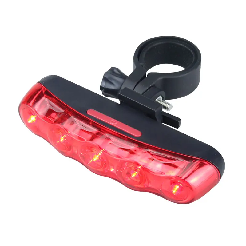 Clearance Deemount Bicycle LED Tail Light Visual Warning Safety Lamp Classic Cycle Rear Lantern Bike Riding 5 LEDs Red RGB Colors 2