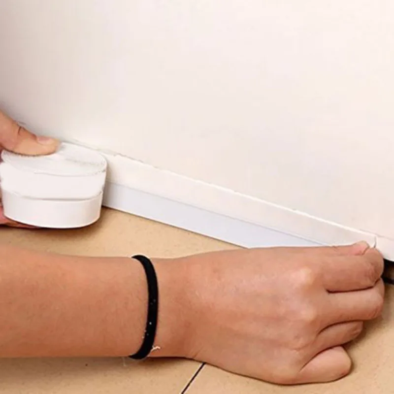 

1mx45mm Self-Adhesive Door Window Bottom Seal Strip Waterproof Rubber Strip Stoppers Bathroom Shower Sink Bath Sealing Strip
