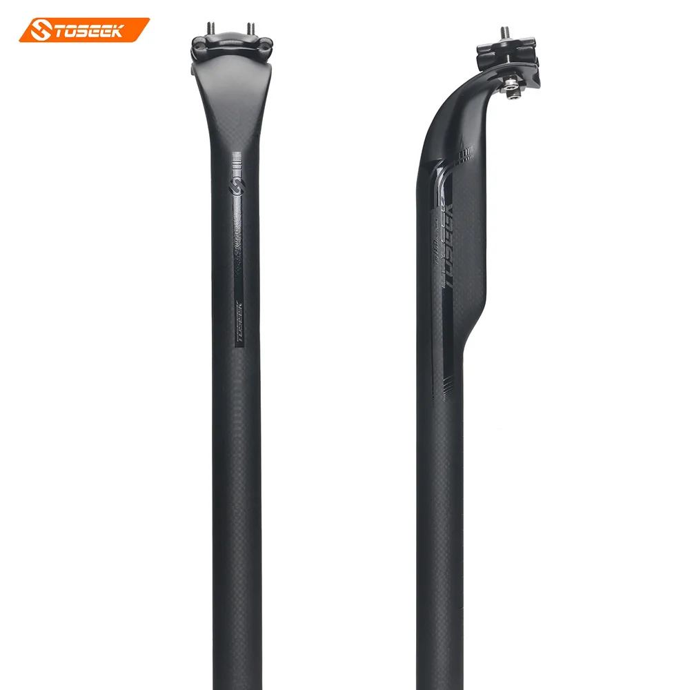TOSEEK Carbon Bicycle Seat post Adjustable Offset 50mm 27.2/31.6*400mm