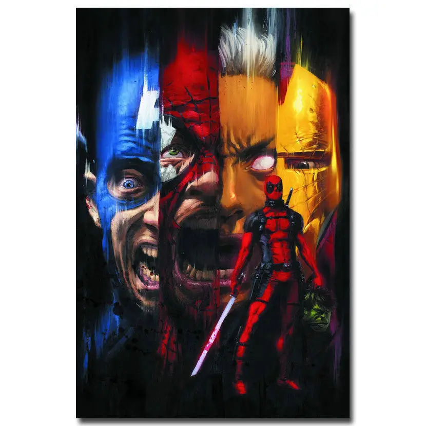 

Art Print New Deadpool 2 Heroes Marvel Movie 14x21 24x36 27x40 Inch Silk Poster Wall Canvas Decoration X-029