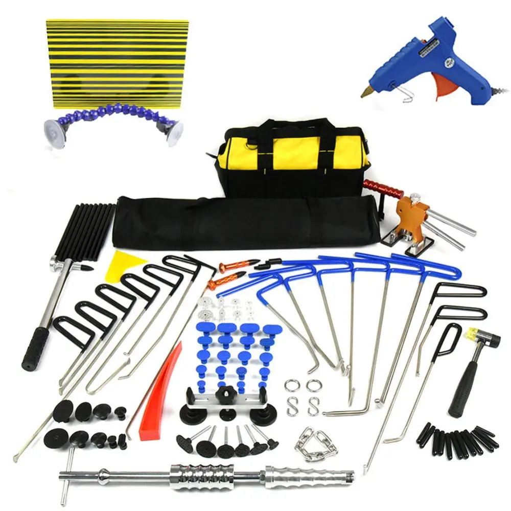 

Paintless Dent Repair hand Tools Set push Rods Dent Hammer Gule Gun Line Board glue tabs hail hammer slider hammer