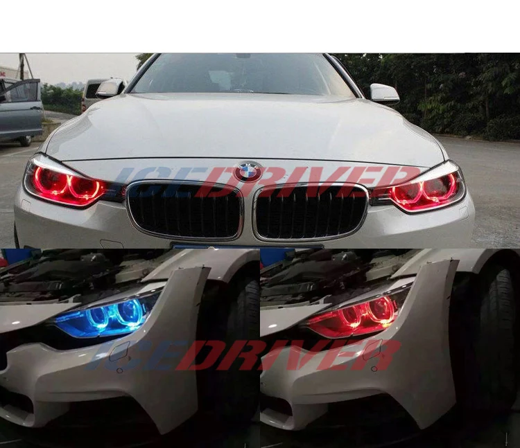 Icedriver для BMW 3 серии ангельские глазки F30 DRL RGB многоцветный светодиодный панели F31 F34 3 GT дневные ходовые огни красный синий Демон глаз