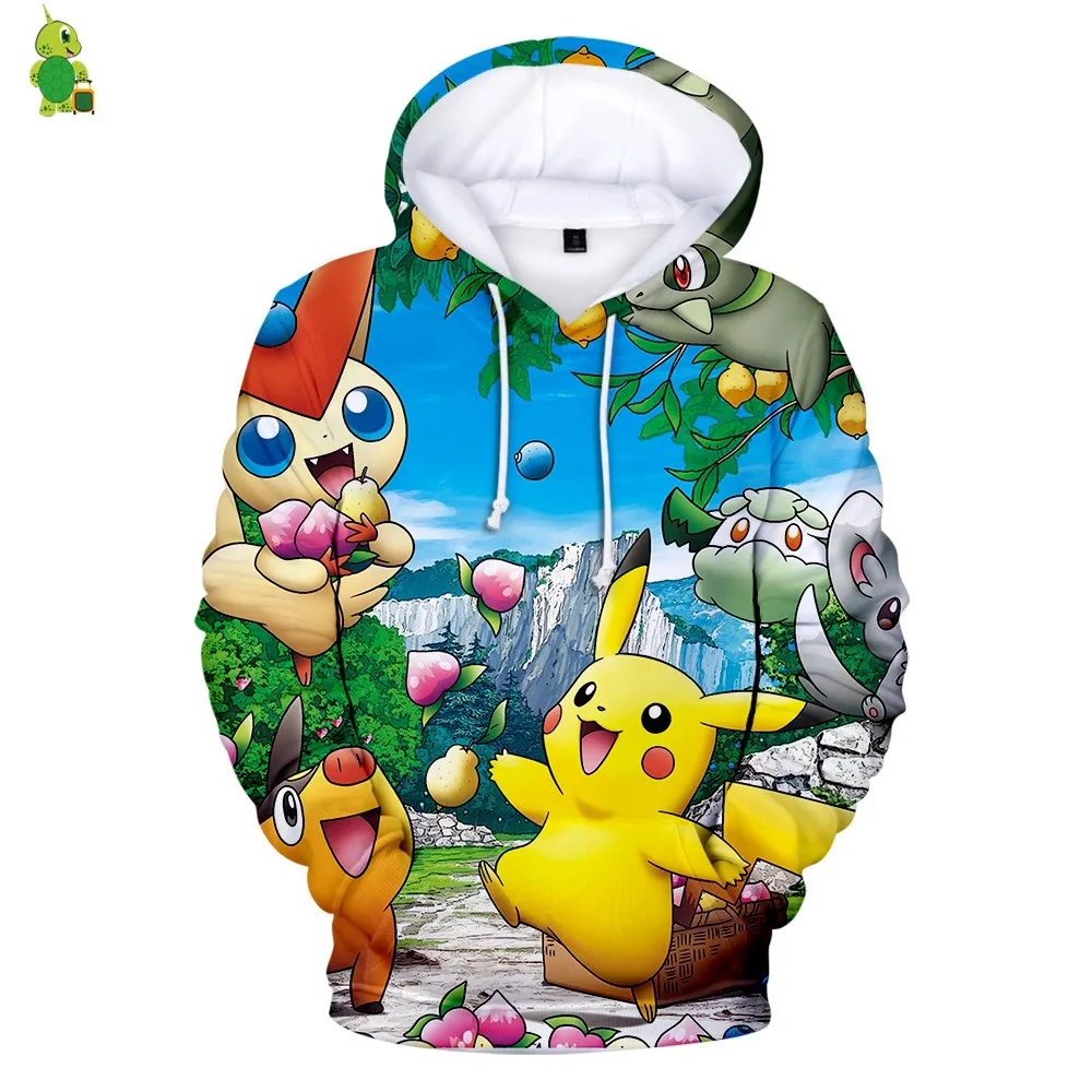 

Cartoon Pokemon Pikachu Hoodies Women Men Streetwear Coats Casual Sweatshirt Eevee Mewtwo 3D Printed Autumn Winter Hoodies