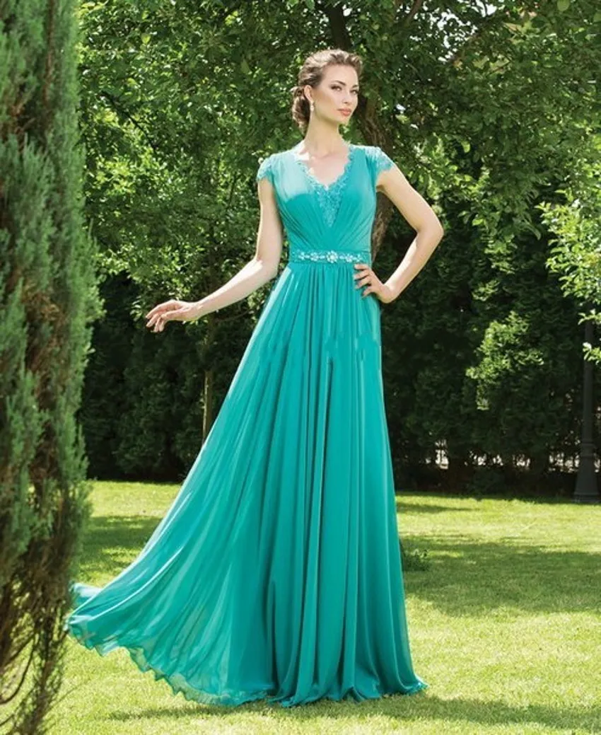 Abendkleider 2015 Elegant Long Evening Dress 2015 Turquoise Dress Robe
