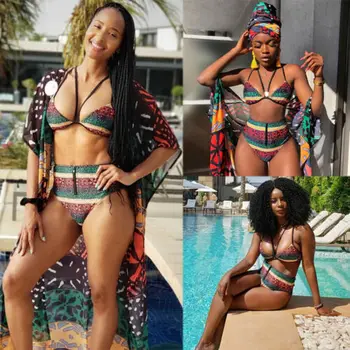 

2019 Women High Waist Bikini Set Push Up Swimsuit Beachwear Bathing Suit Swimwear