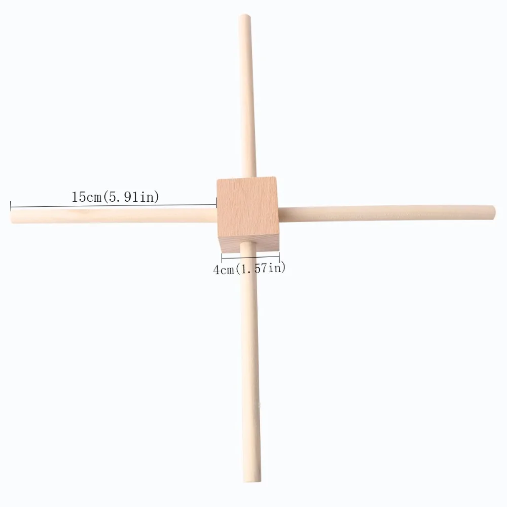 PINJEAS 10SET Wooden Baby Mbile Hanger Baby Room Decor Crib Mobile Hanger Frame DIY Baby Mobile Holder In Natural Wood Crib bell