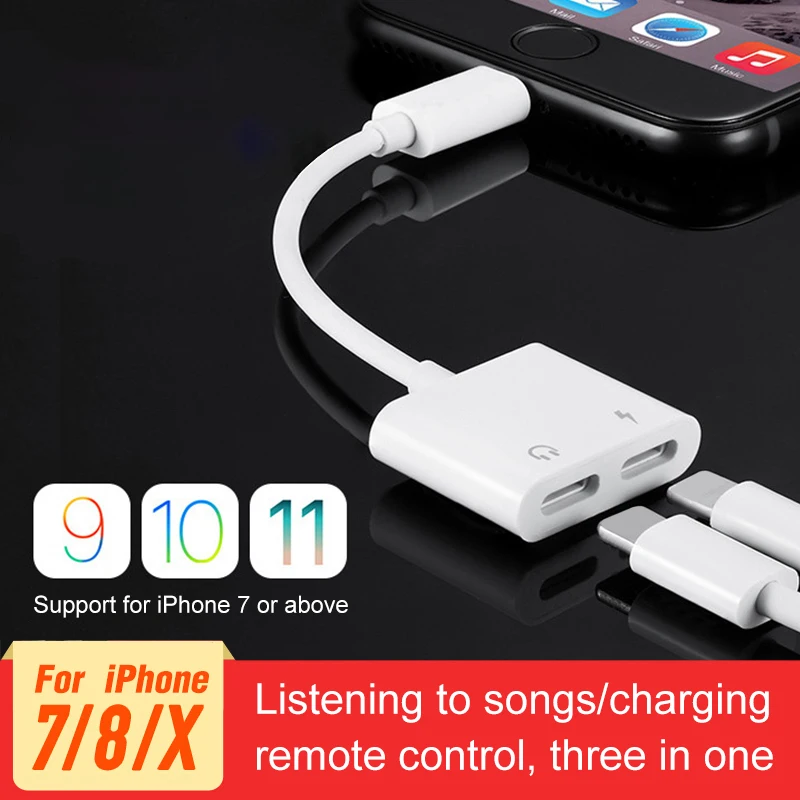 Goedkoop Relaxtoo 2 in 1 Opladen Audio Adapter Voor iphone 7 8 plus X iOS Charger Splitter Koptelefoon Jack Kabel Voor Bliksem adapter