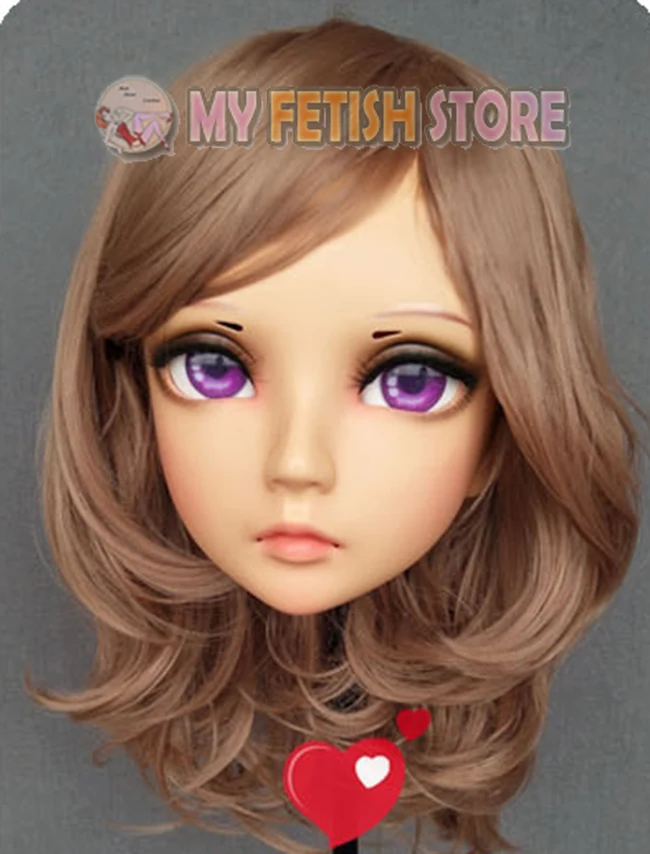 

(GL335)Female Sweet Girl Resin Half Head Kigurumi BJD Eyes Crossdress Cosplay Japanese Anime Role Lolita Mask With Eyes And Wig