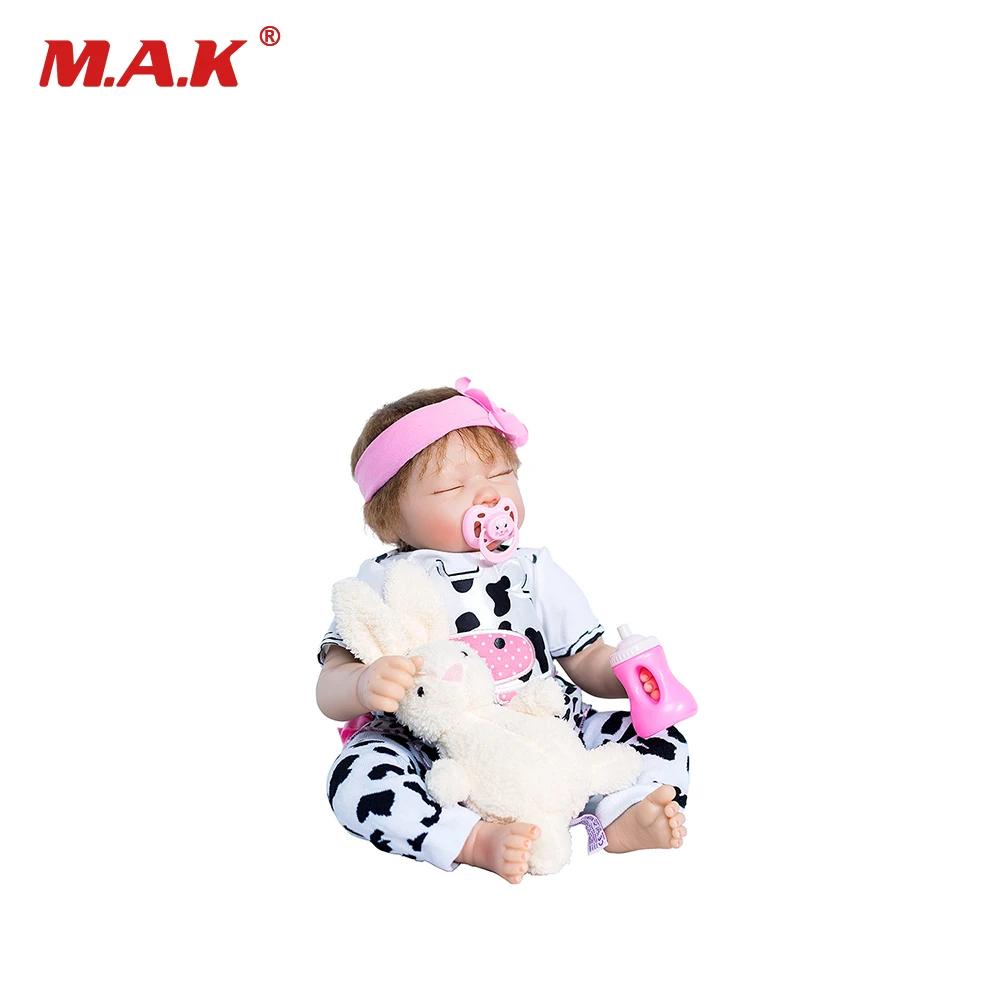 

Toys for Children 45cm Closed Eyes Silicone Reborn Baby Dolls Alive Bebes Reborn De Silicone Boneca Reborn Silicone Completa