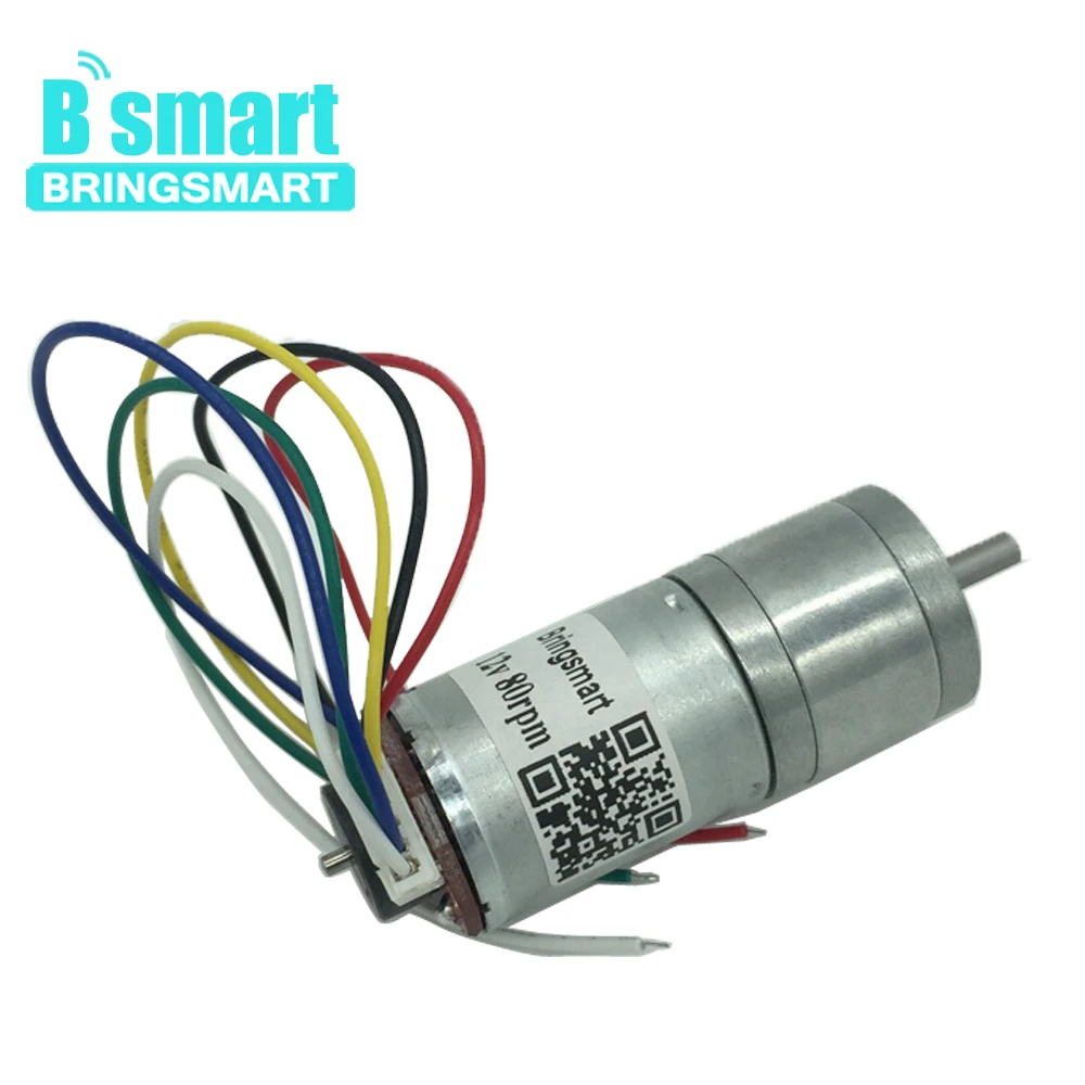 Bringsmart JGA25-371 кодировщик Шестерни мотор, работающего на постоянном токе 12 В с кодирующий диск для высокий крутящий момент мини Электрический мотор микро двигатели постоянного тока для игрушек