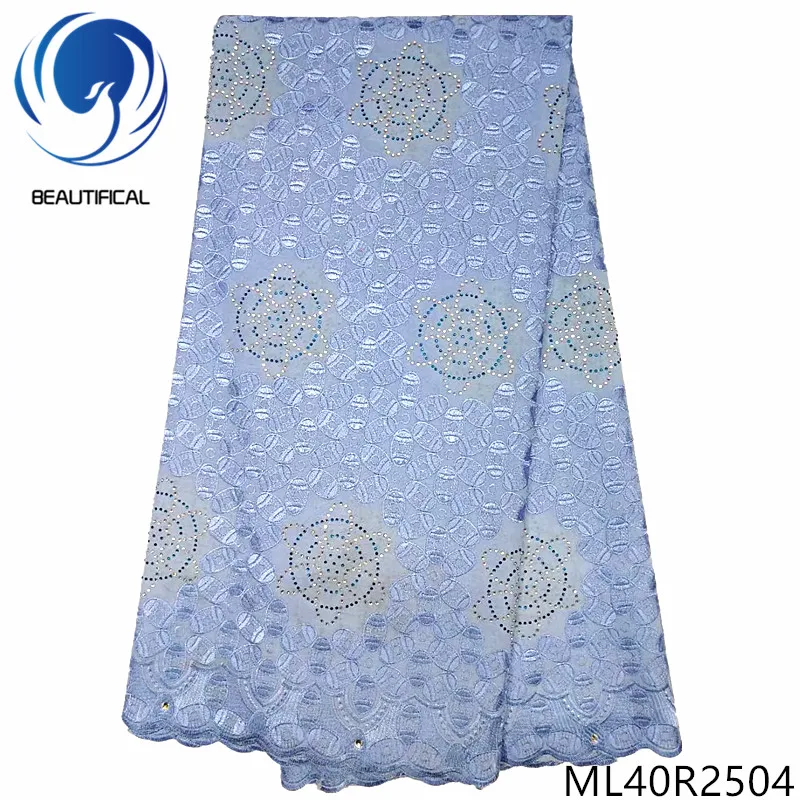 

BEAUTIFICAL Nigerian cotton lace fabrics High quality embroidery nigerian swiss voile lace fabric cotton swiss fabric ML40R25