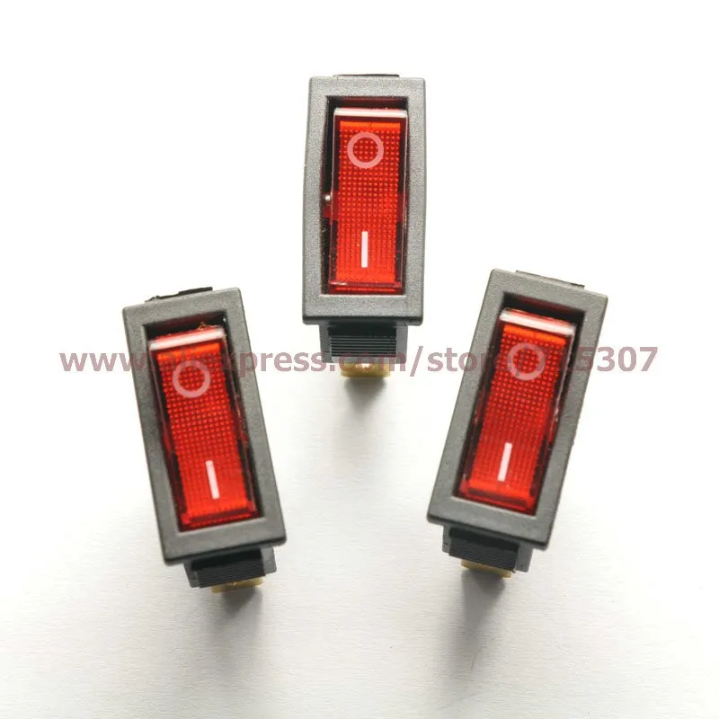 KCD3-101N KCD2 red on-off 3pins with light 6A 250V(2)