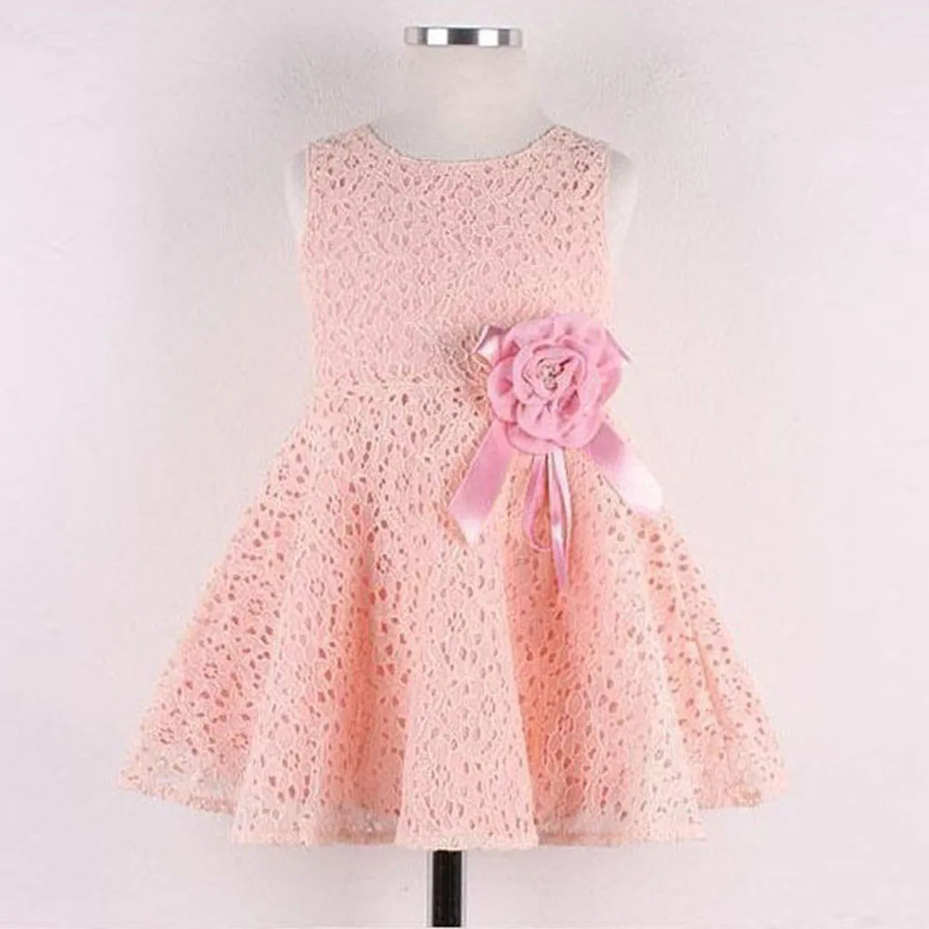 

Girls Kids Full Lace Floral One Piece Dress Child Princess Party Dress