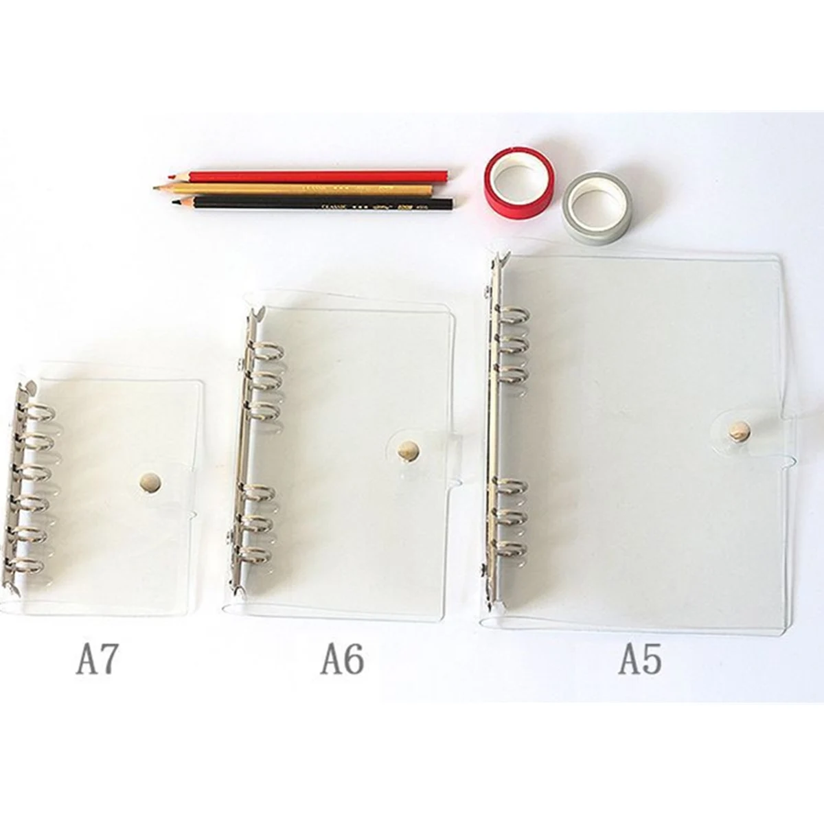 A5/A6/A7 прозрачный в сдержанном стиле 6 отверстий записная книжка еженедельник крышка из прозрачного ПВХ Блокноты Дневник Обложка аксессуаров