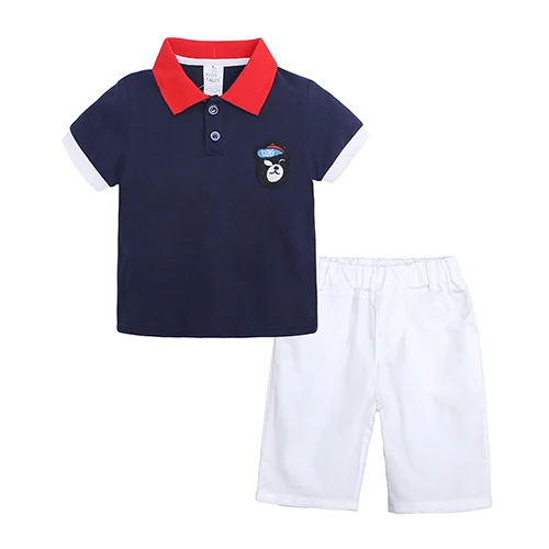 Летние комплекты для детей одежда для малышей комплект из 4 предметов для мальчиков, костюм в полоску, футболка s+ синяя футболка с машинкой+ джинсы, CCS352 - Цвет: as picture