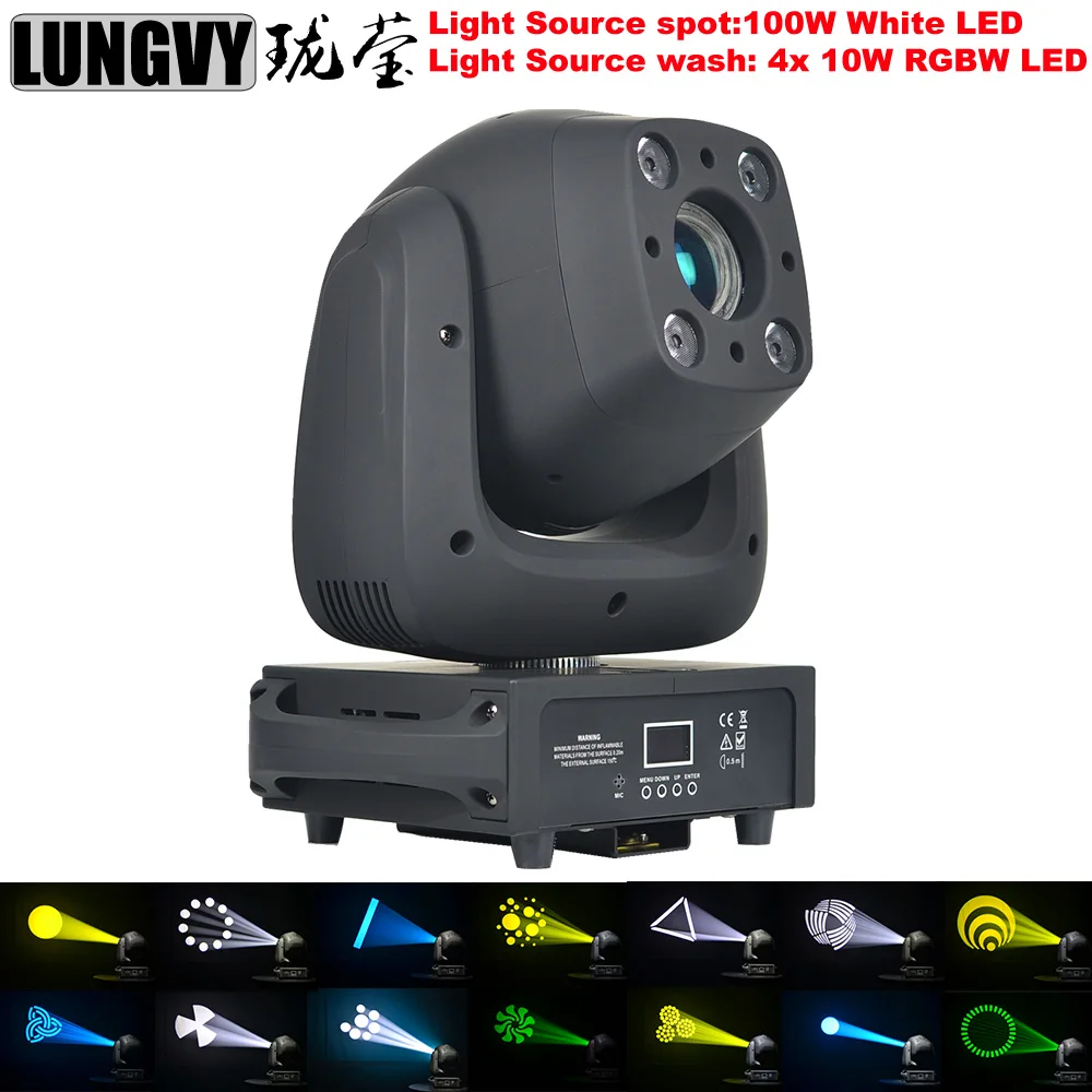 

Free Shipping 2019 New 100W LED Lyre Spot With 4x10w RGBW Wash DMX512 Moving Head Light DJ /Bar /Show /Stage Light