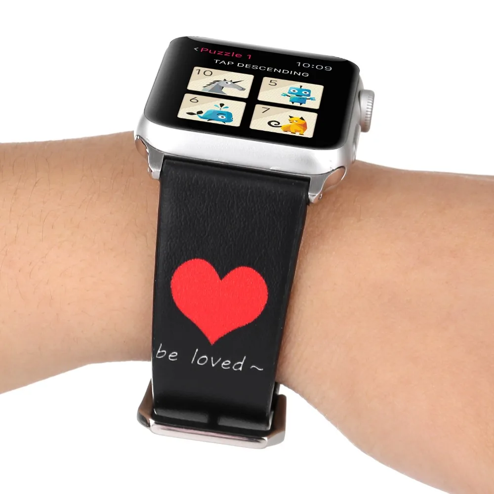 Качество ремешок с черной пряжкой ремешки часы аксессуары для Apple watch группа 42 мм 38 мм серии 3/2 /1 iwatch браслет