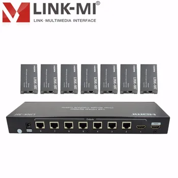 

LINK-MI LM-SP20 Best 1x8 HDMI Splitter High-definition signal extension transmitter Over Single Cat5e/6 Cable With 7 Receivers