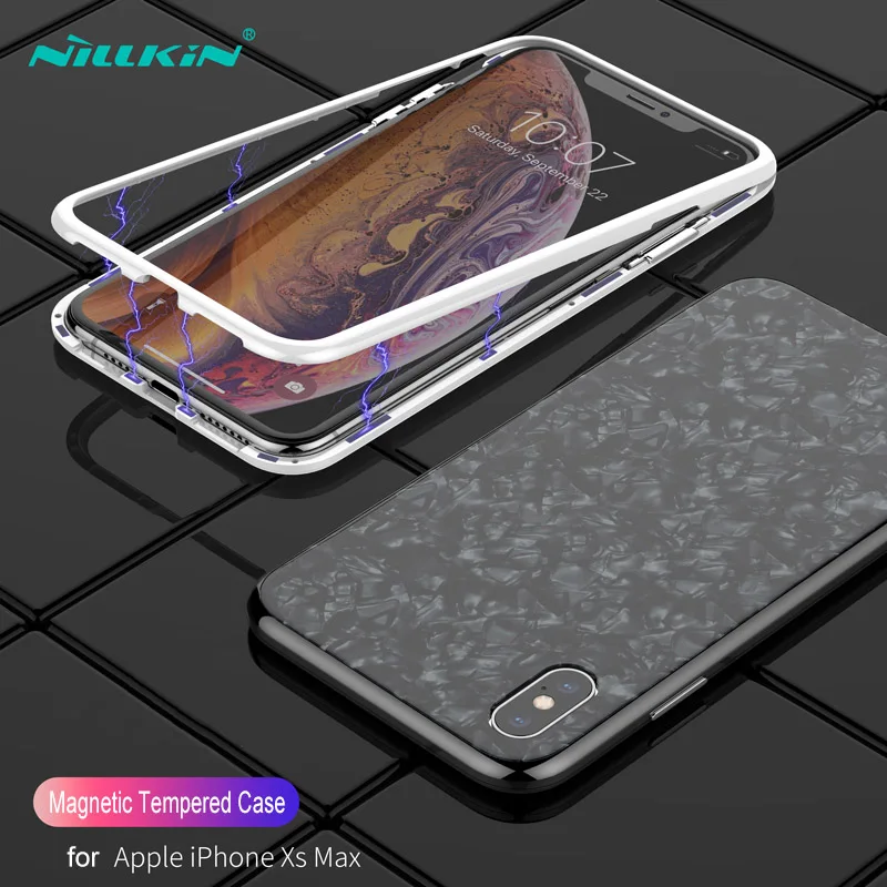 Nillkin for iPhone XS Max Case Seashell Tempered Glass Full Cover Back Fitted Capa Nilkin Phone | Мобильные телефоны и