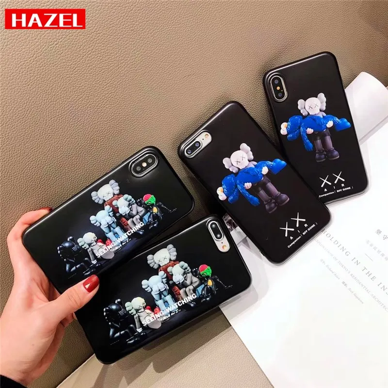 

Tide brand Kaws phon XX Case For iphone 7 anti-slip For iphone 6 6S 8 Plus X XR XS Max Fashion dust-proof soft shell phone Cover