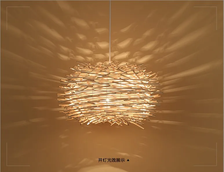 Плетеная Подвесная лампа ручной работы подвесной светильник в форме птичьего
