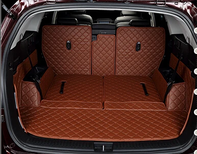 

no odor customized full covered pu leather waterproof cargo rugs non slip carpets car trunk mats for 7 seats KIASorento