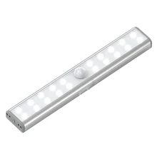 Фотография Wardrobe Light Motion Sensor Closet night Lights 20 LED USB Rechargeable Stick-on Stairs Step Light white with Magnetic Strip