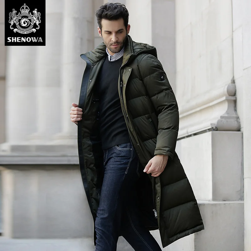 2016 new winter jacket men longer down coat men's business suits black ...